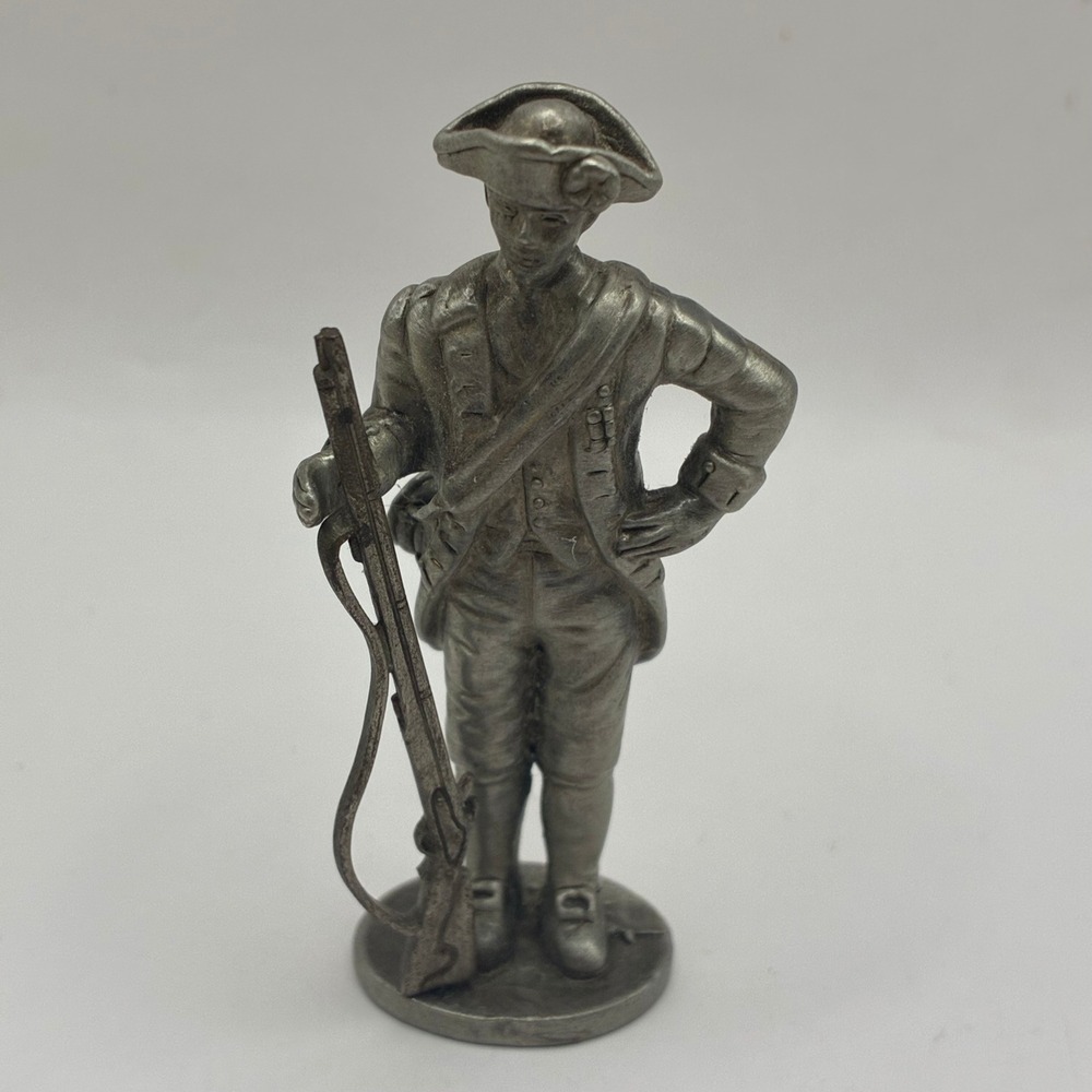 Fort Pewter Revolutionary War Soldier Minuteman Pewter Figurine with Rifle